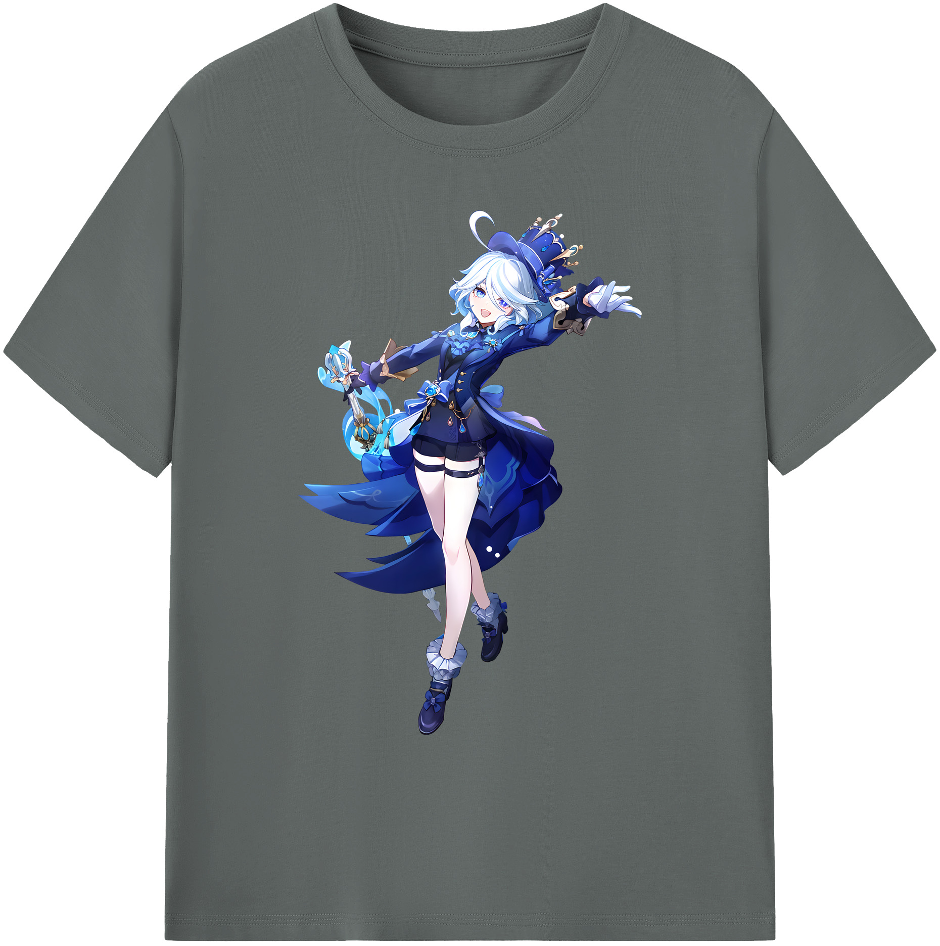げんし神 フリーナ genshin Furina 綿100％ メンズ半袖Tシャツ｜肌触りやわらか＆通気性